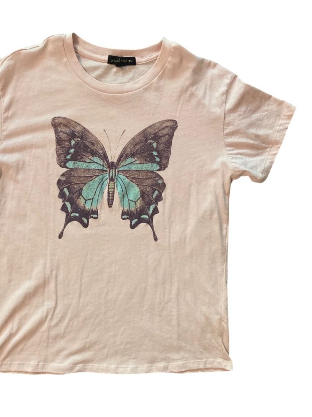 Women's SPECIAL EDITION Butterfly Graphic Tee T-Shirt PINK Size XL